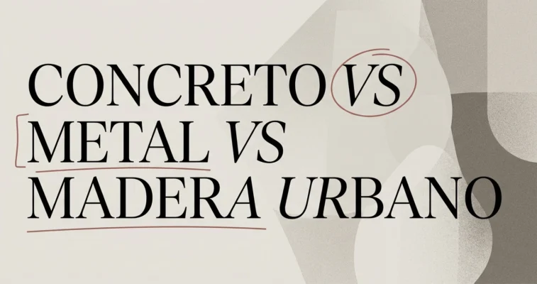 Concreto vs metal vs madera en mobiliario urbano
